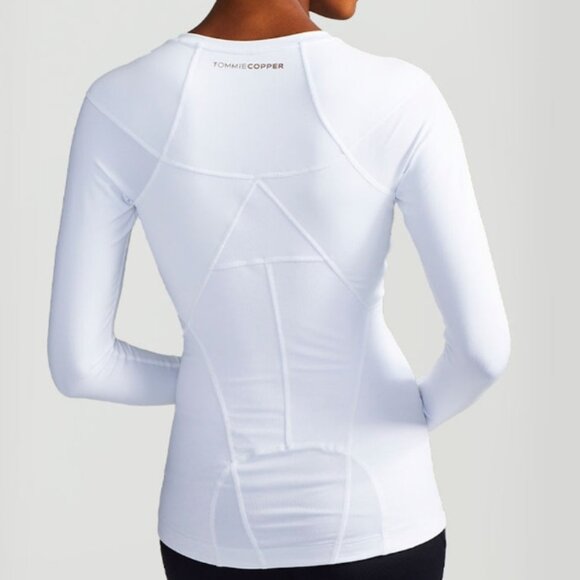 Tommie Cooper Full Back Support Shirt White Long Sleeve Front Zip In Size S - Picture 2 of 13
